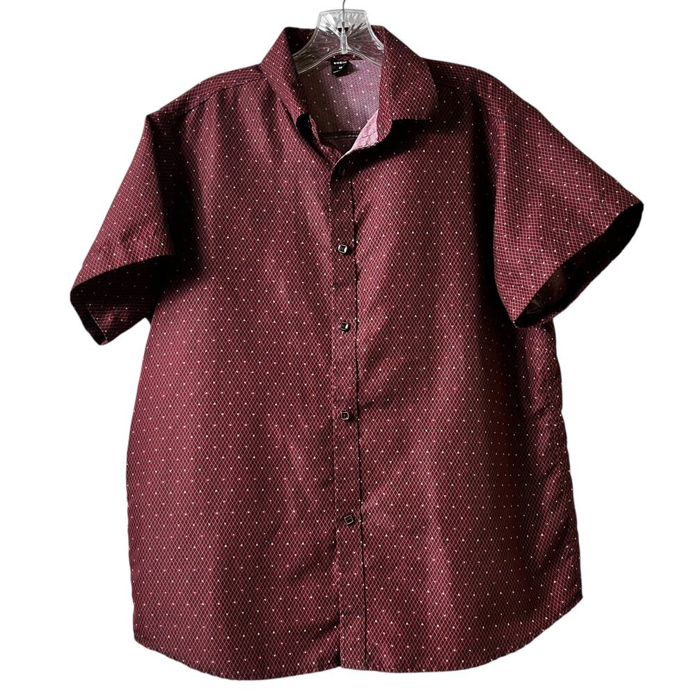 2/$15 Shein ‎ Short Sleeve Button Front Shirt  M (2690)